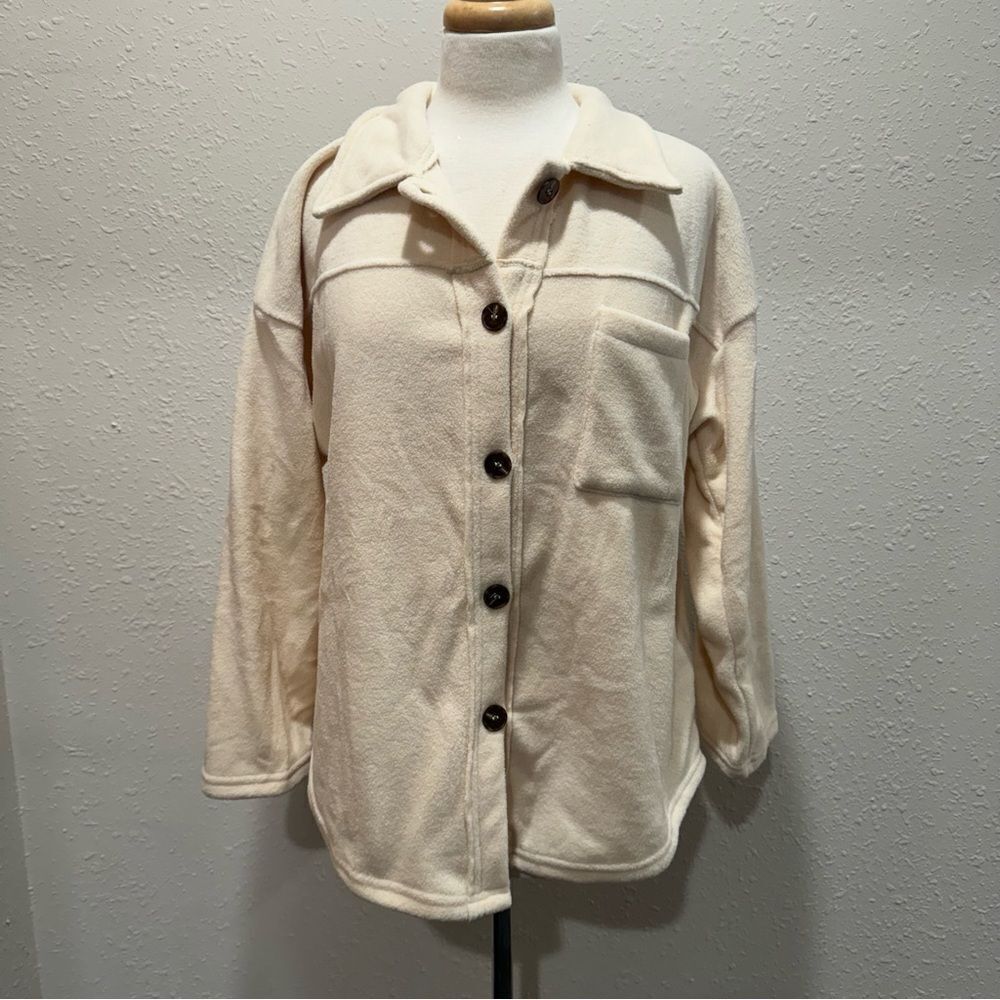Cozy Cream Button-Up Jacket